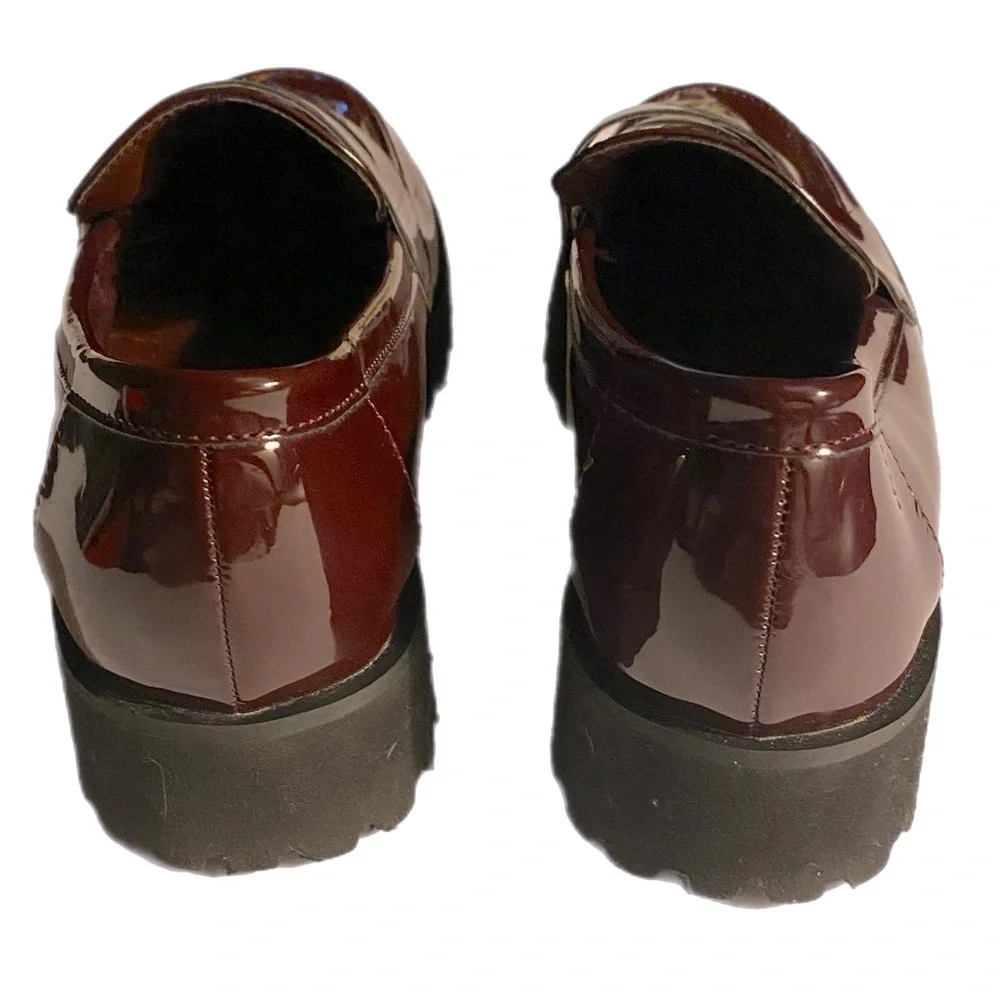 Jones New York Penny Loafer, Prizey, Faux Patent Leather,Wine, Sz 6.5, preppy